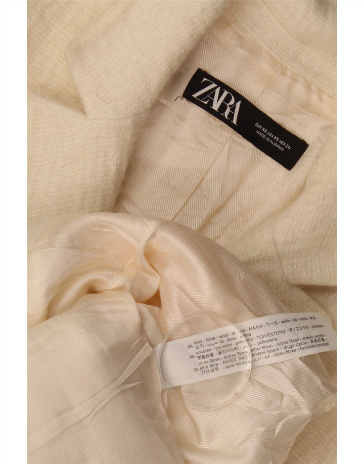 Sobretudo feminino Zara UK 6 XS lã branca