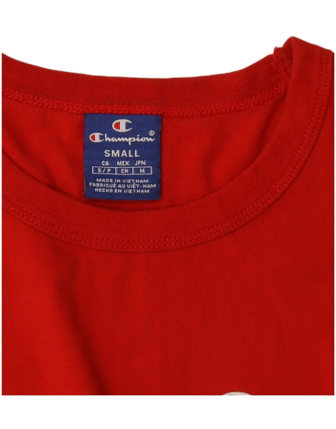 Campeão Mens Gráfico Top Manga Longa Pequeno Colorblock Vermelho