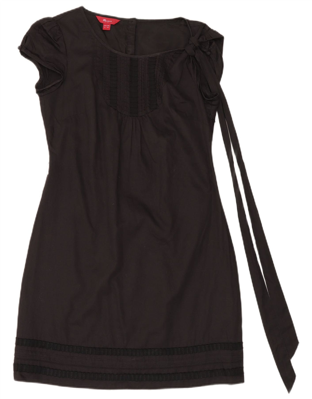 Vestido feminino Monsoon com bainha UK 12 algodão preto médio