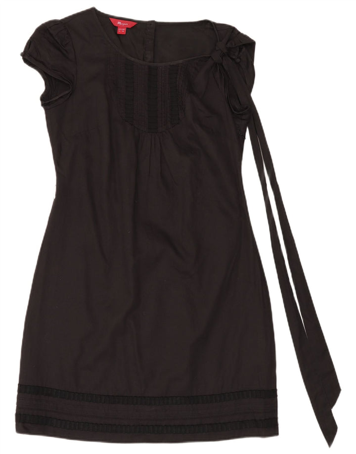 Vestido feminino Monsoon com bainha UK 12 algodão preto médio