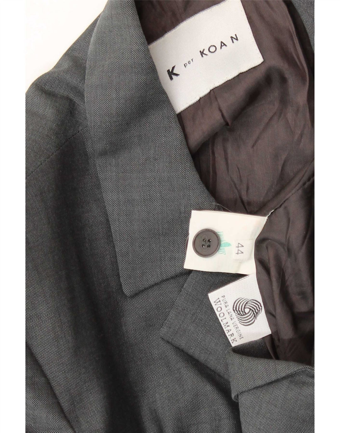 Jaqueta blazer feminina Koan com 4 botões IT 44 lã virgem cinza médio