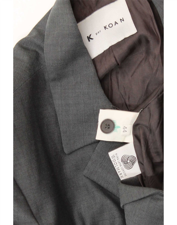Jaqueta blazer feminina Koan com 4 botões IT 44 lã virgem cinza médio