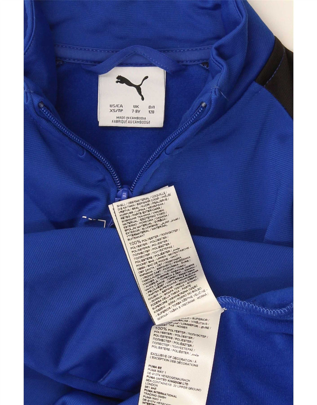 Jaqueta Puma Boys Graphic Tracksuit Top 7-8 Anos Azul Colorblock Poliéster