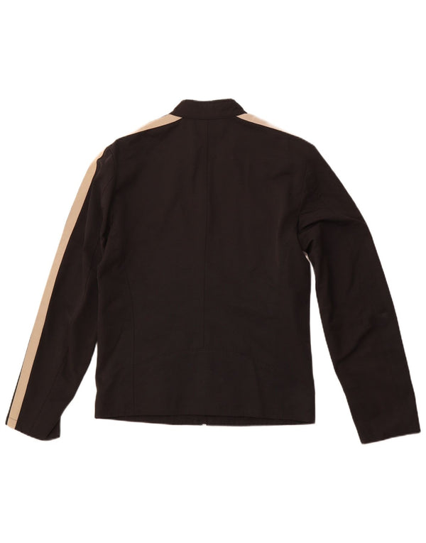 Jaqueta bomber masculina ZARA UK 38 algodão listrado preto médio