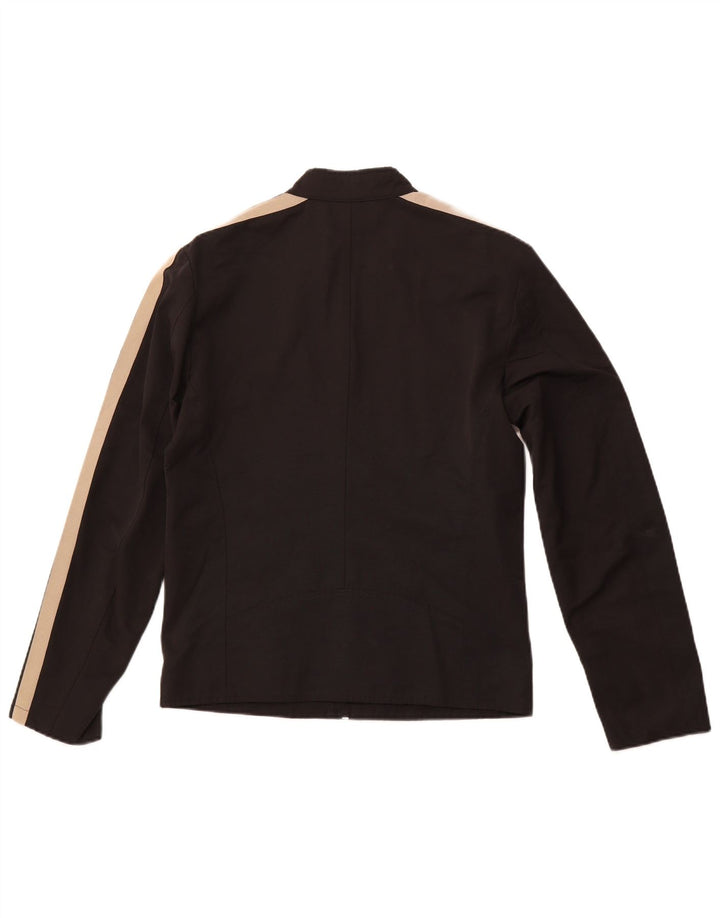 Jaqueta bomber masculina ZARA UK 38 algodão listrado preto médio