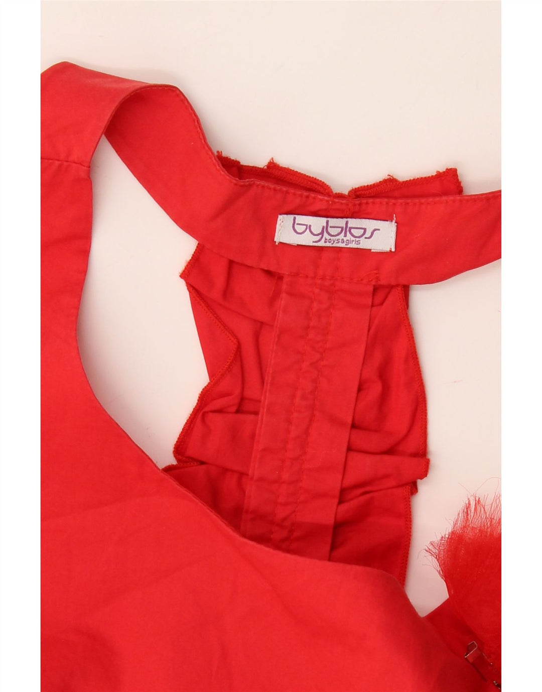 BYBLOS Girls A-Line Dress 8-9 Years Red Cotton Vintage Byblos and Second-Hand Byblos from Messina Hembry 