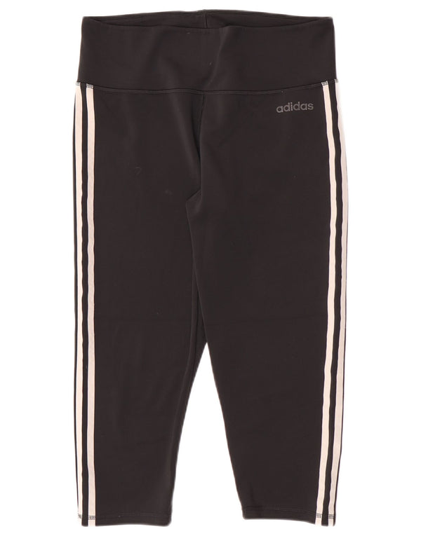 Adidas Womens Climalite Capri Leggings UK 16/18 Grande Preto Poliéster