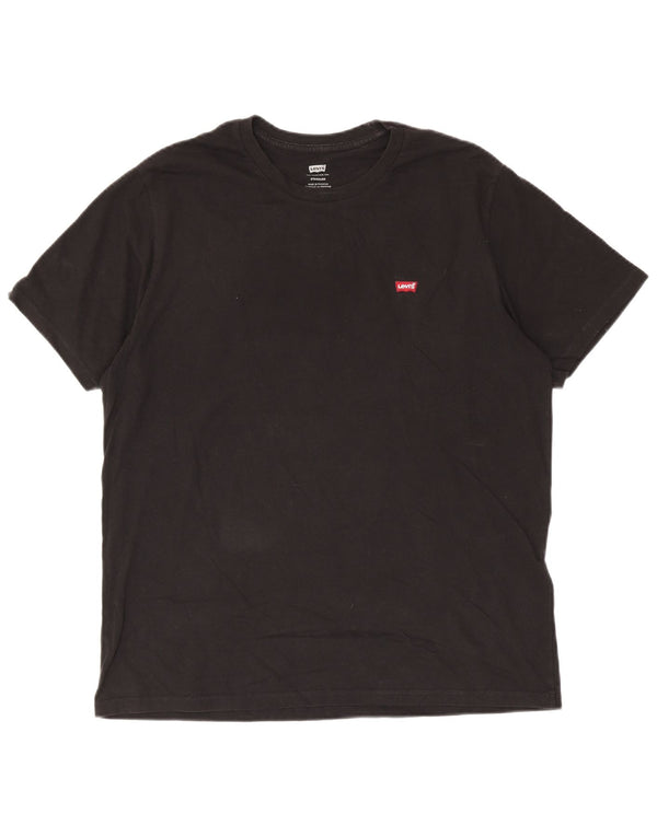 Camiseta masculina padrão Levi's Top grande de algodão preto