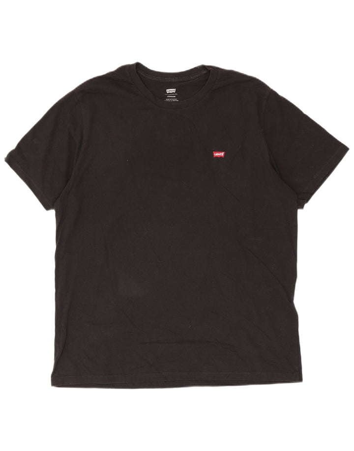 Camiseta masculina padrão Levi's Top grande de algodão preto