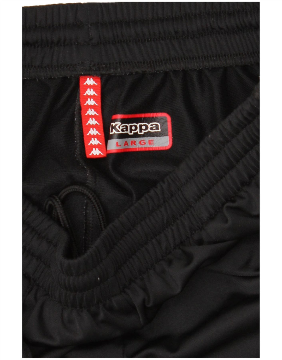 Calça de treino masculina KAPPA com estampa gráfica grande de poliéster preto