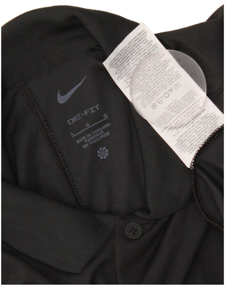 Camisa polo masculina Nike Dri Fit grande poliéster preto
