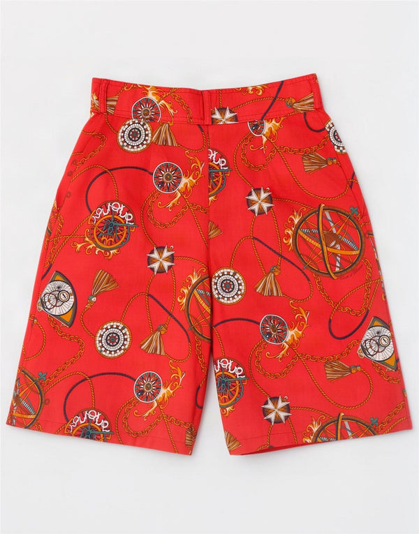 Conte of Florence Womens Abstract Pattern Chino Shorts IT 42 Médio W27 Vermelho
