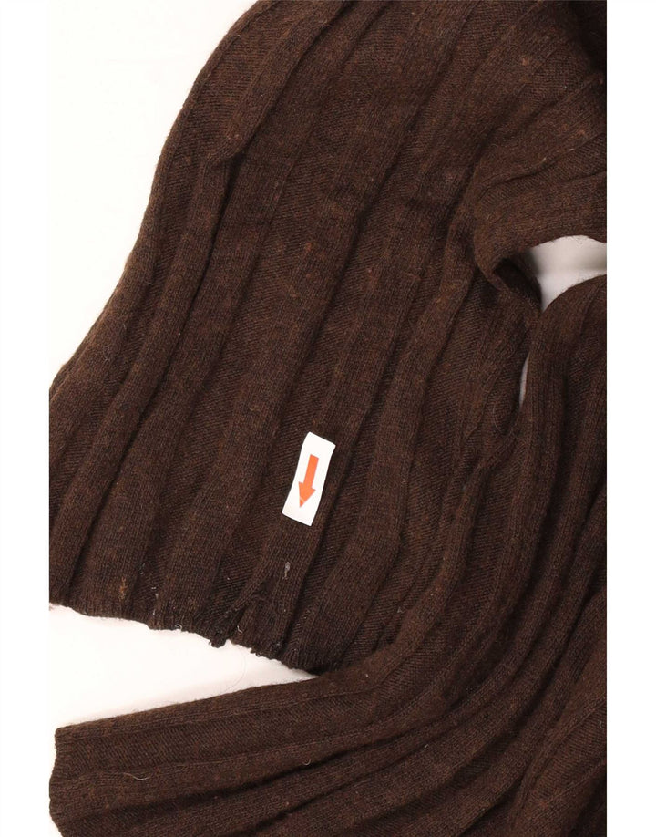 Zara Suéter feminino oversized com gola redonda Reino Unido 14 médio marrom poliamida