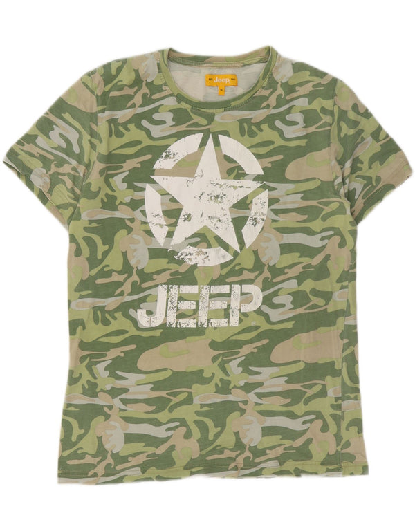 Camiseta gráfica masculina Jeep Top XL camuflagem verde