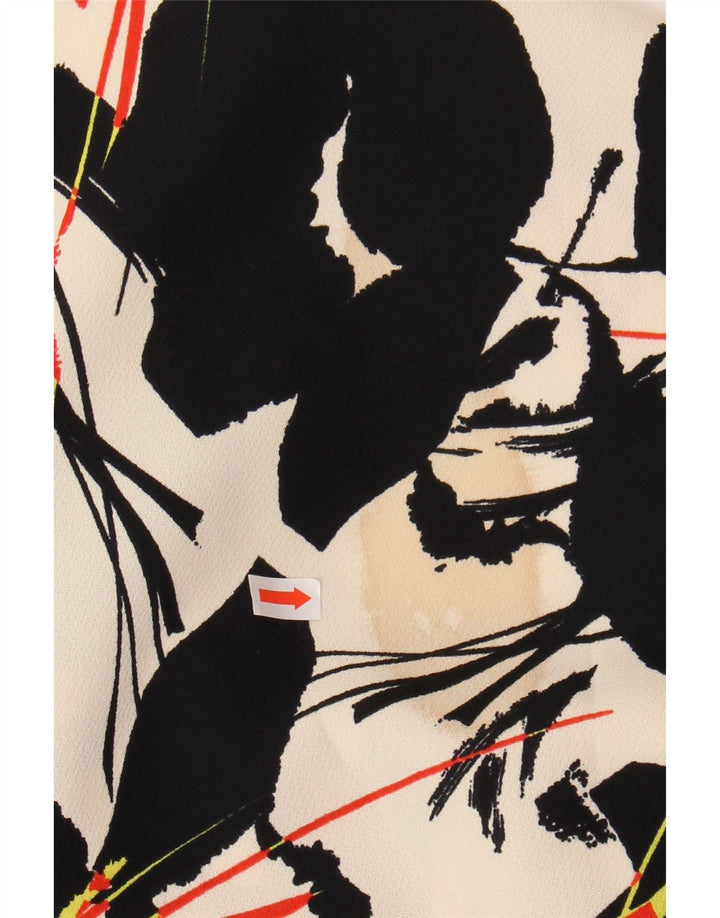 WAREHOUSE Saia feminina evasê UK 6 XS W25 off white floral poliéster