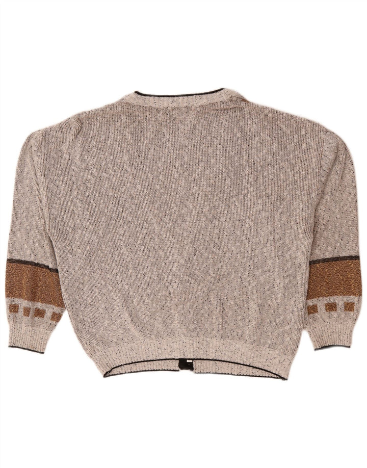 Suéter cardigã masculino Maria Jose XL cinza colorblock