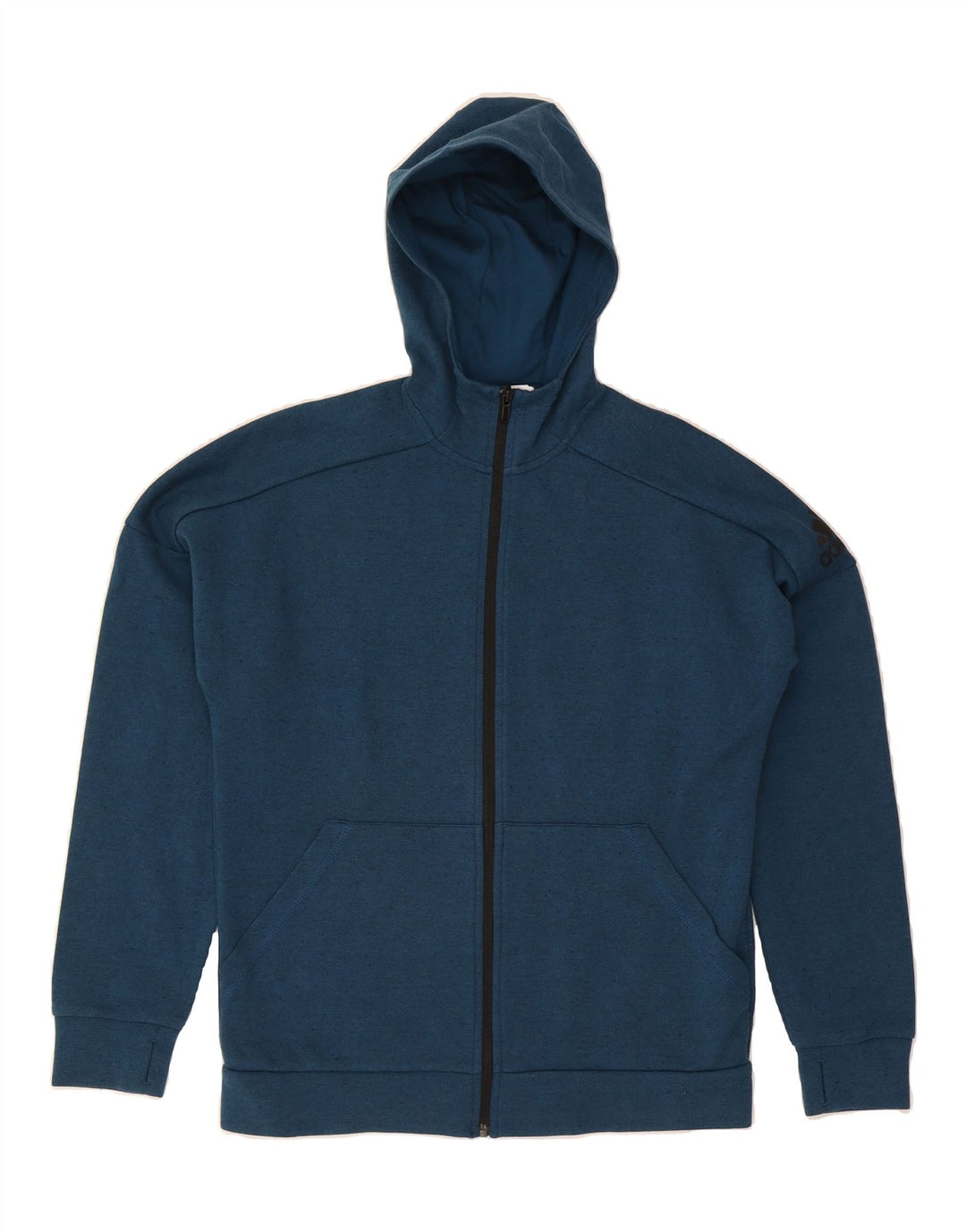 ADIDAS Boys Zip Hoodie Sweater 15-16 Years Blue Cotton Vintage Adidas and Second-Hand Adidas from Messina Hembry 