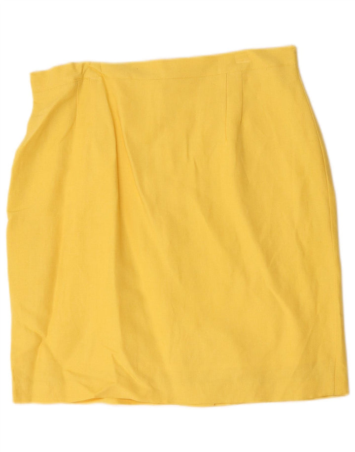 Saia lápis feminina VINTAGE W32 grande amarela