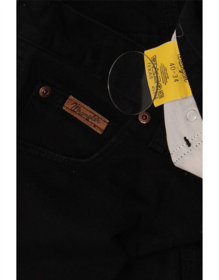 Wrangler Masculino Texas Straight Jeans W40 L34 Algodão Preto