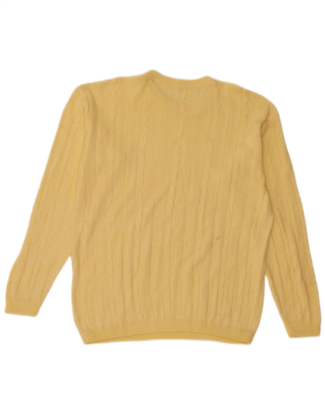 Suéter vintage masculino com gola redonda, amarelo médio