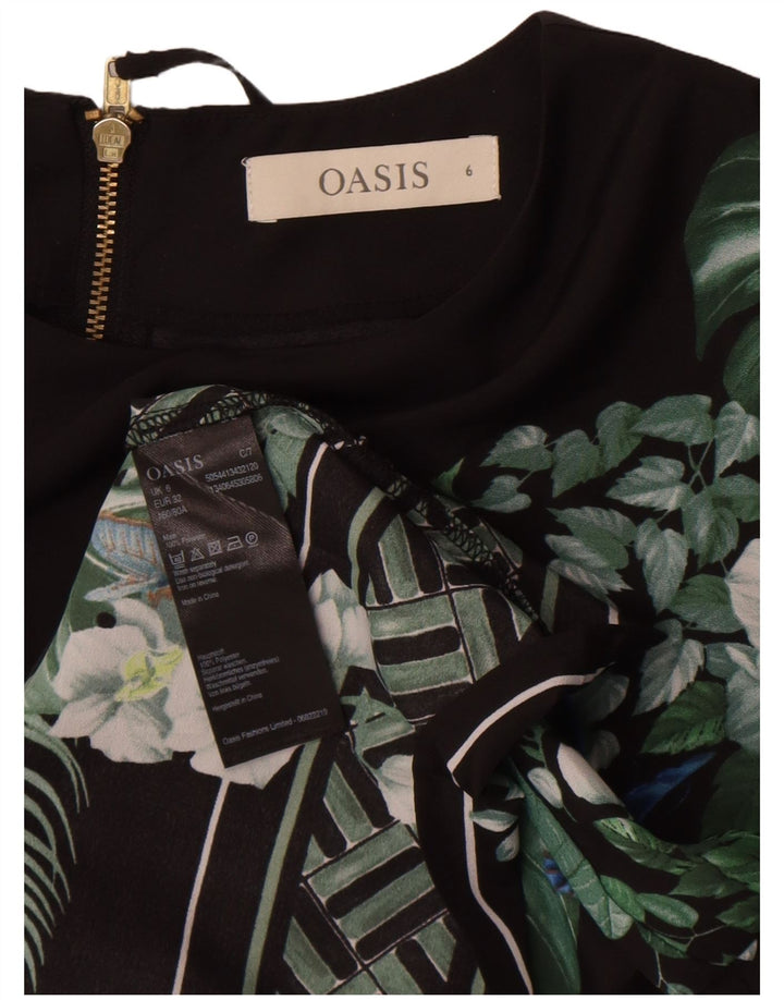 Blusa feminina Oasis UK 6 XS preto floral poliéster