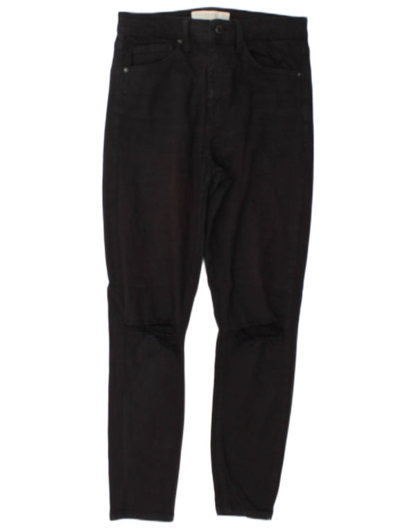 Topshop Womens Jamie Distressed Skinny Jeans  W28 L26 Black Polyester