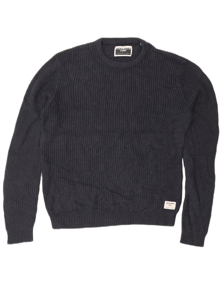 Suéter masculino Jack & Jones com gola redonda e acrílico azul marinho médio