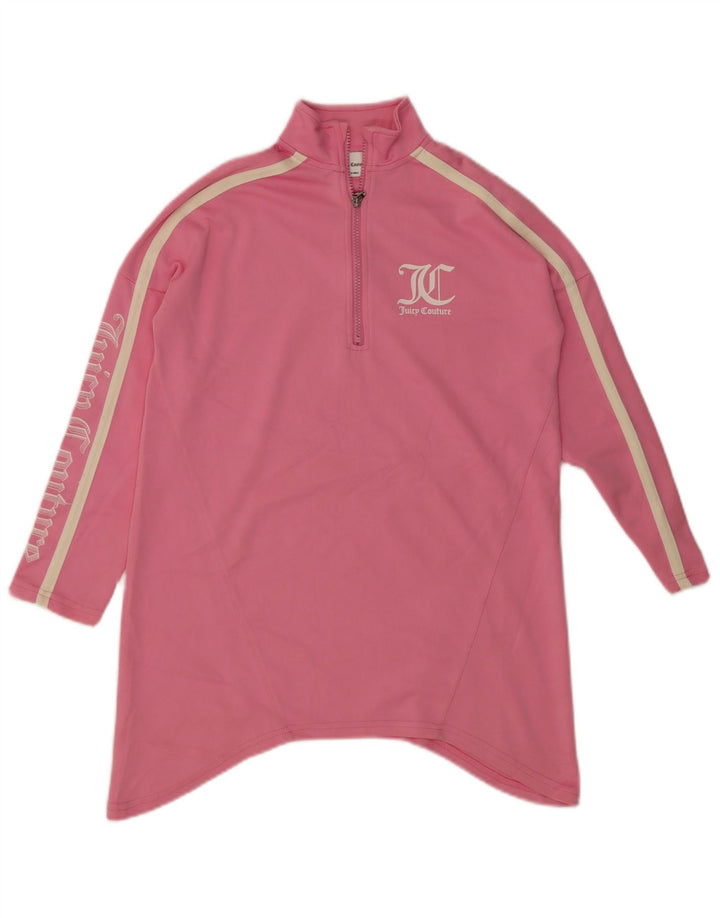 Suéter de treino feminino Juicy Couture gráfico pulôver Reino Unido 14 médio rosa