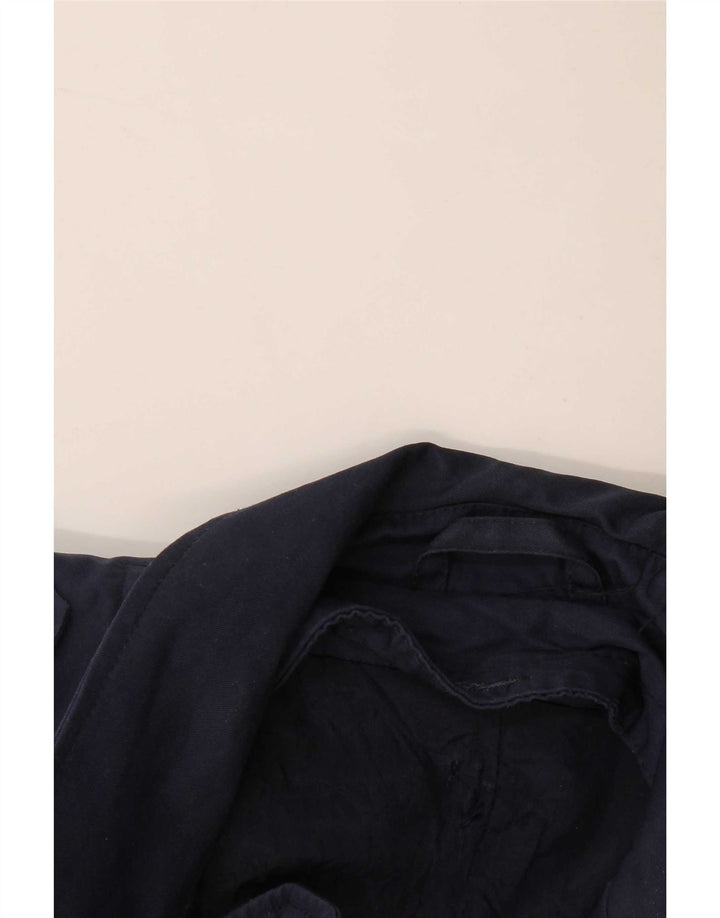 Vintage Mens Trench Coat UK 38 Azul marinho médio