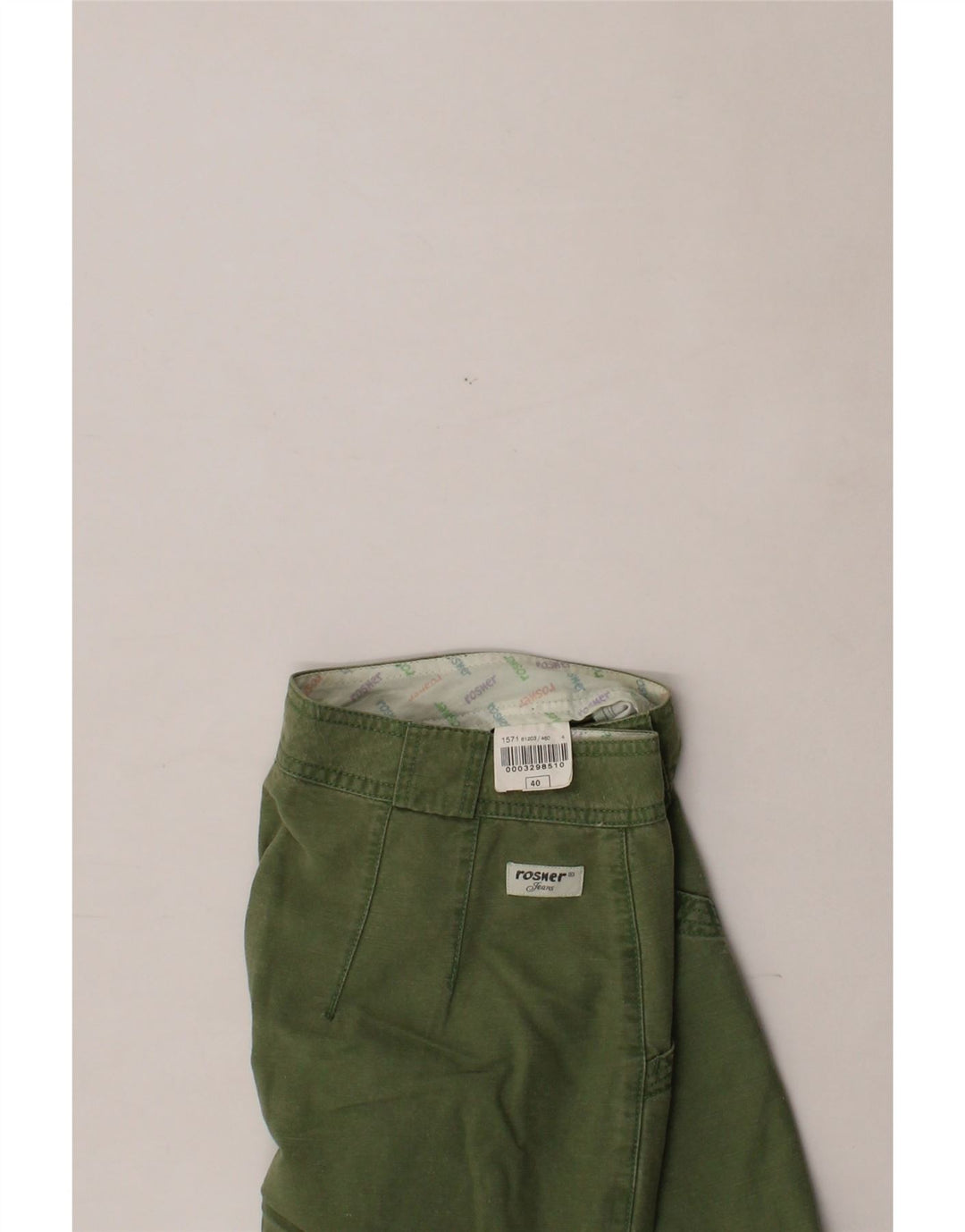ROSNER Womens Tapered Cropped Trousers EU 40 Medium W28 L26 Green Cotton Vintage Rosner and Second-Hand Rosner from Messina Hembry 