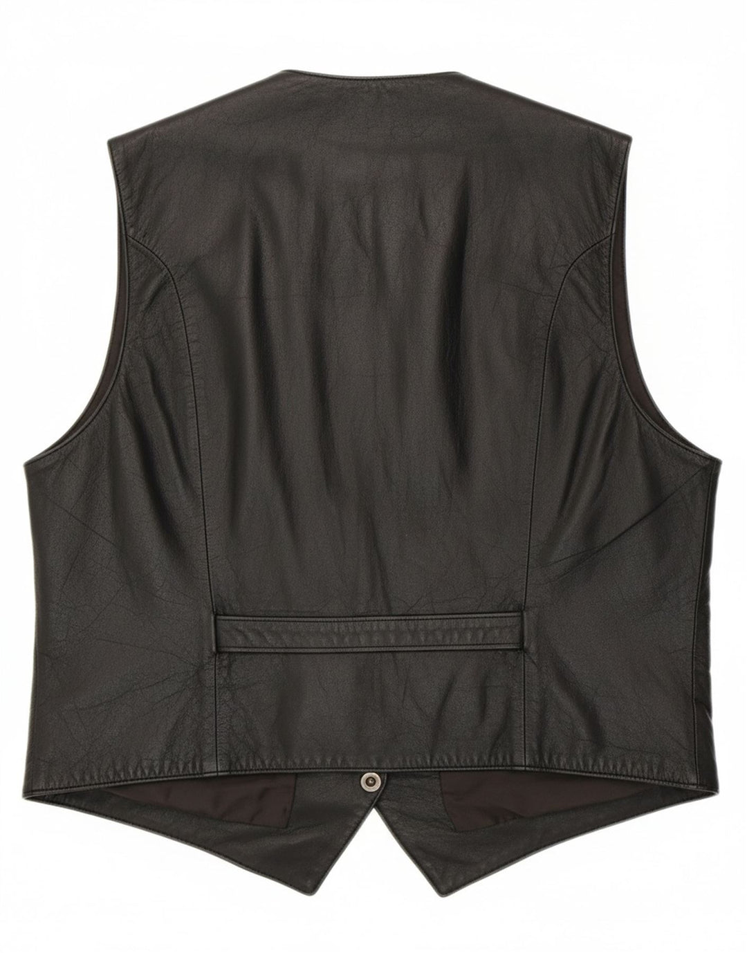 Colete de couro masculino VINTAGE grande preto