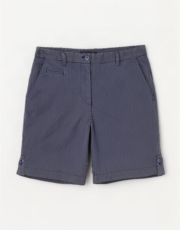 Shorts Chino Feminino Marks & Spencer Reino Unido 12 Médio W30 Riscas Azul Marinho