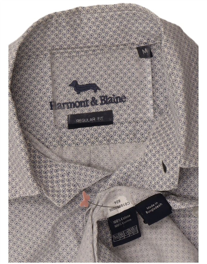 Camisa masculina de ajuste regular HARMONT & BLAINE, algodão paisley branco médio