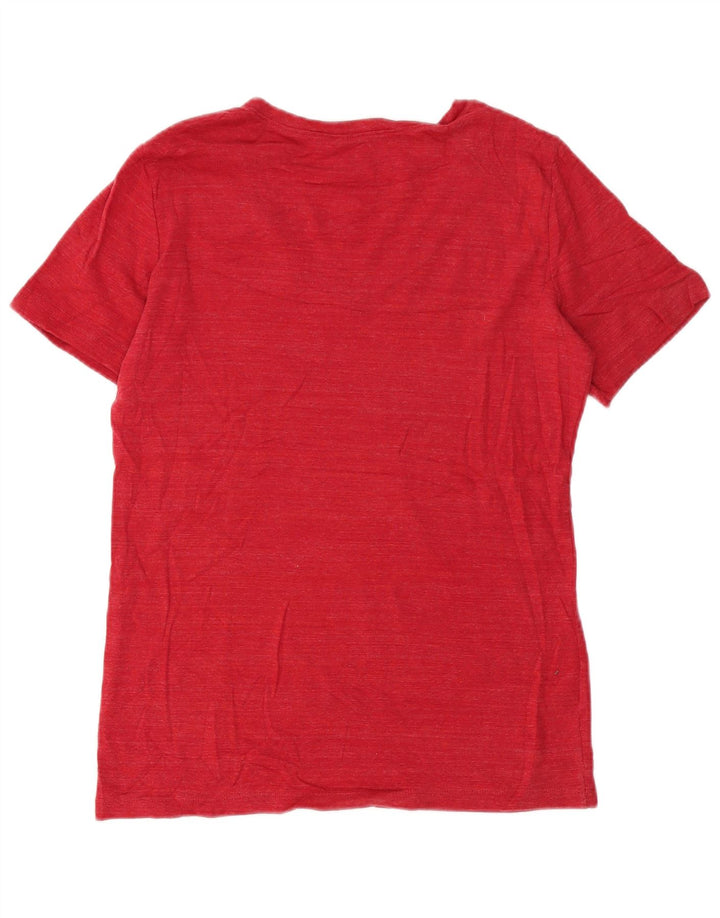 Camiseta feminina Eddie Bauer UK 14 grande algodão vermelho