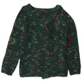 Suéter feminino vintage Reino Unido 14 verde médio manchado