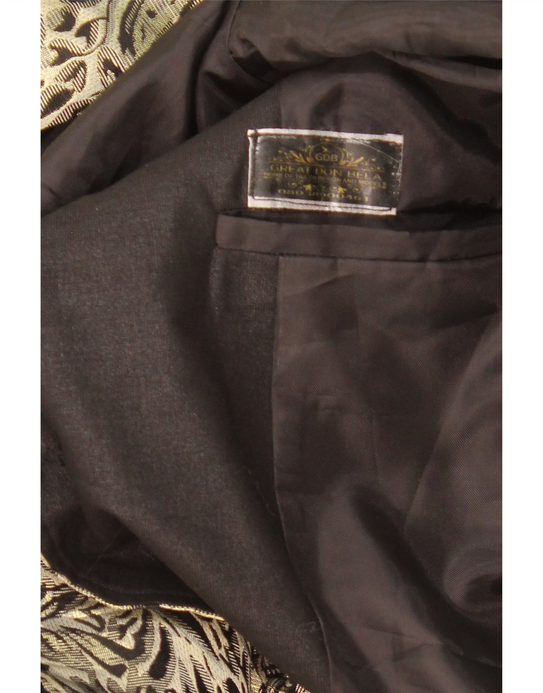 Jaqueta Blazer Masculina Vintage com 1 Botão Reino Unido 38 Paisley Dourado Médio