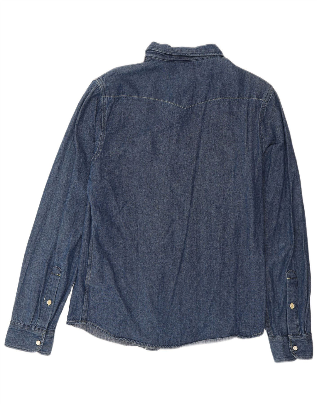 Camisa jeans masculina Lee pequena azul algodão