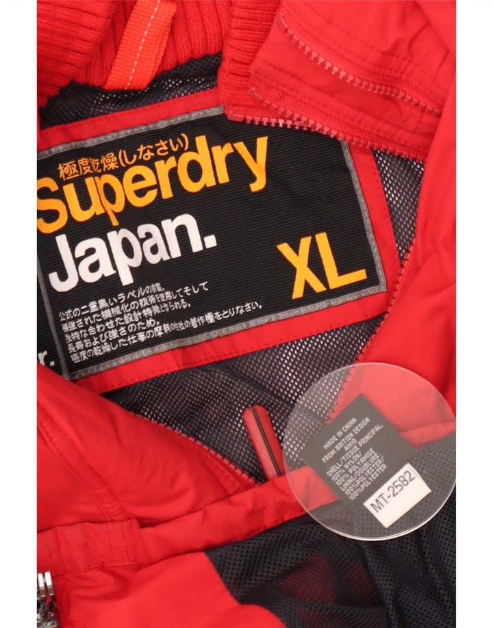 Jaqueta de chuva feminina Superdry UK 18 XL vermelho nylon