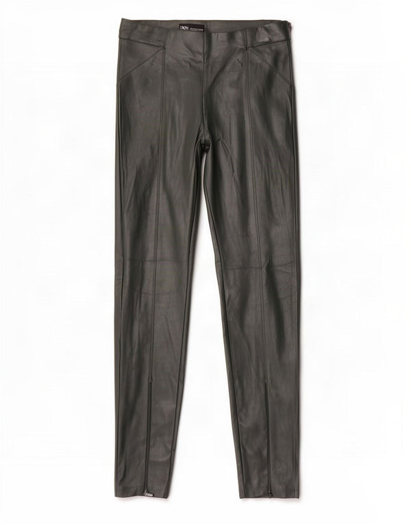 Zara Calça feminina skinny de couro sintético pequena W26 L28 poliuretano verde