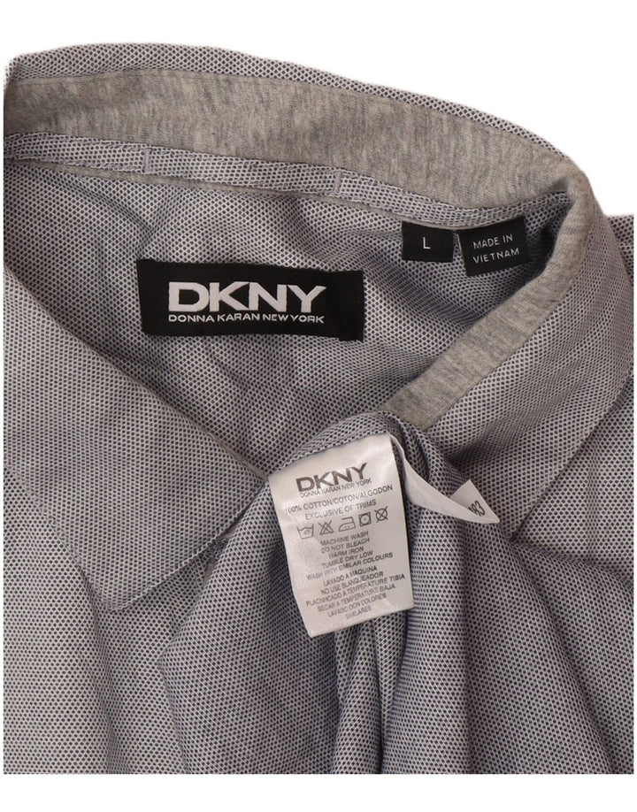 Camisa masculina Dkny grande algodão cinza