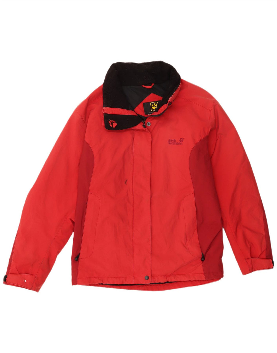 Jaqueta de chuva feminina Jack Wolfskin Reino Unido 14 grande poliamida vermelha