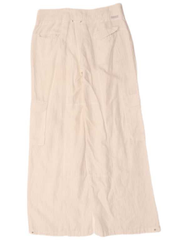 Calça cargo feminina Calvin Klein com perna larga W36 L34 branca