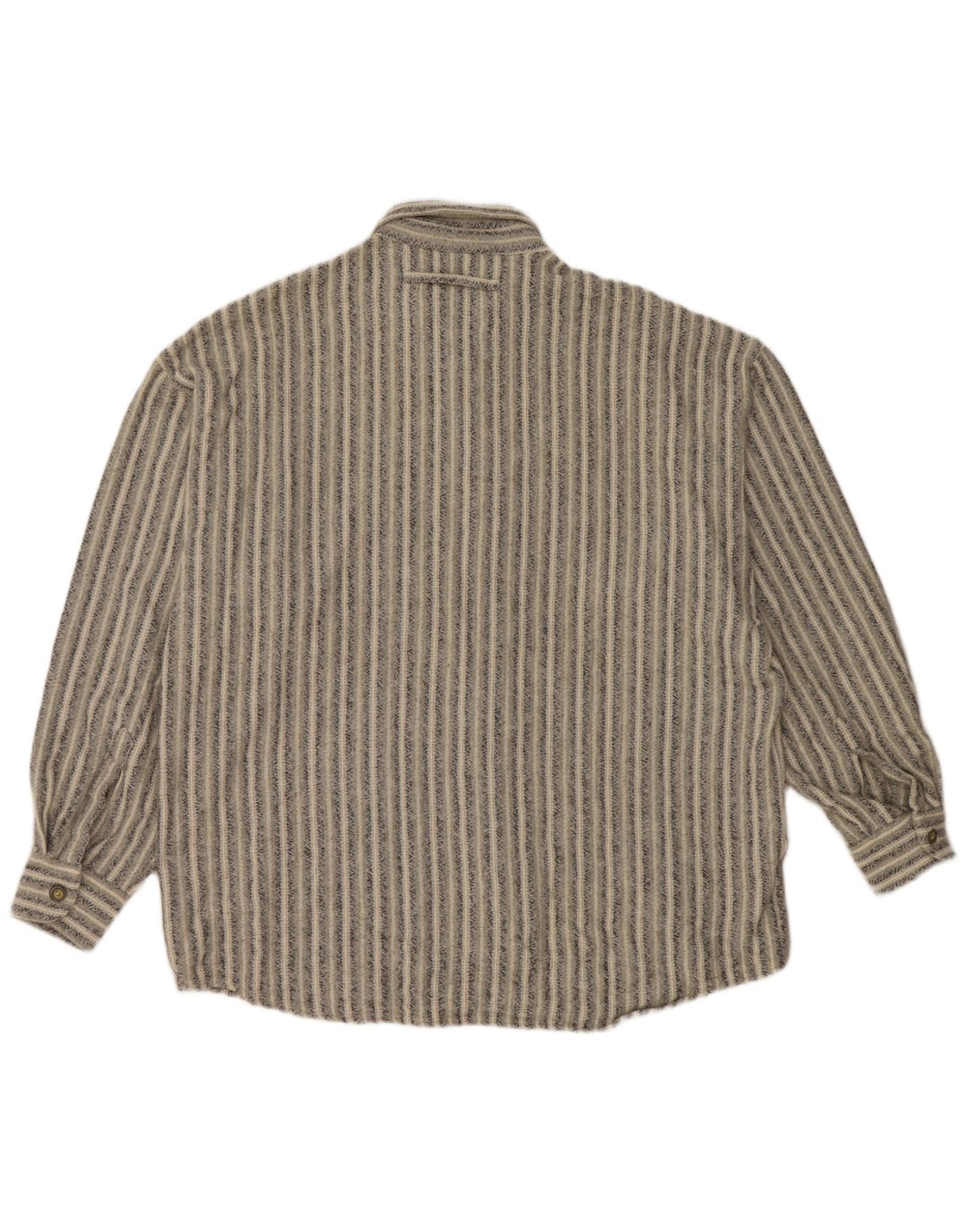 Camisa masculina de flanela HAUPT tamanho 41/42 grande algodão listrado cinza