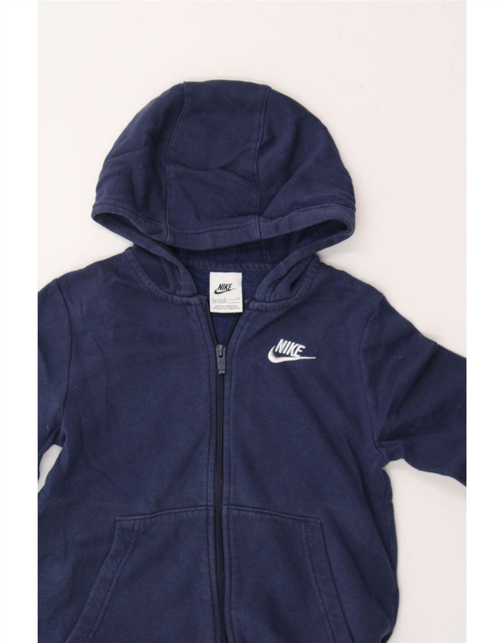 NIKE Boys Zip Hoodie Sweater 8-9 Years Small Navy Blue Cotton Vintage Nike and Second-Hand Nike from Messina Hembry 