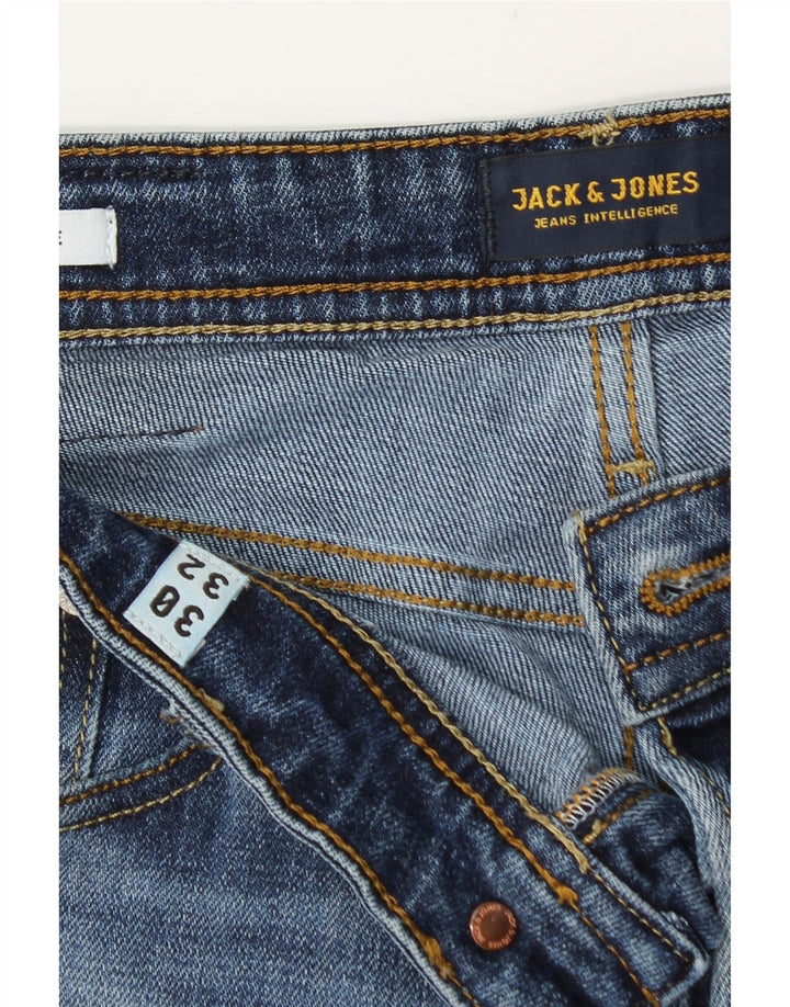Jack & Jones Masculino Mike Slim Jeans W30 L32 Azul Algodão
