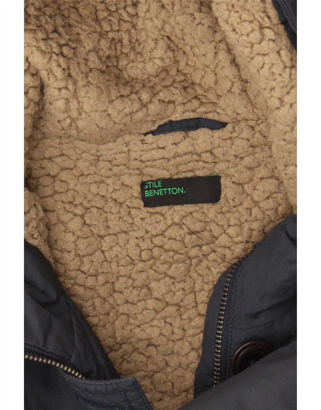 Jaqueta Parka Feminina Benetton UK 14 Médio Azul Marinho