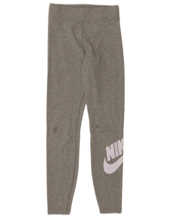 Leggings NIKE feminino gráfico UK 10 pequeno cinza algodão