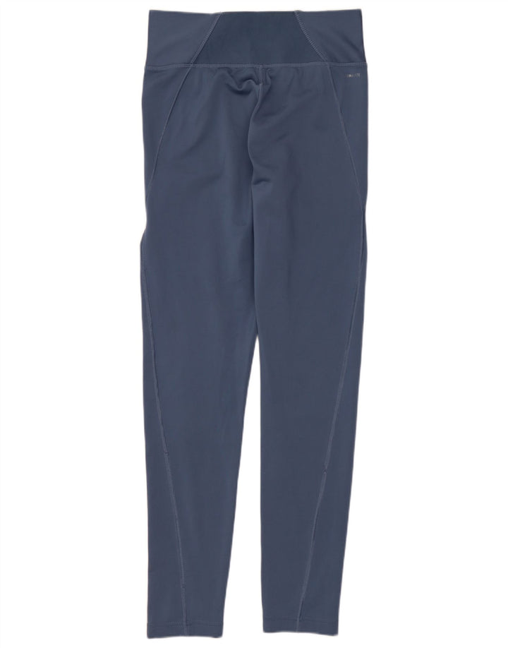 ADIDAS Womens Climalite Leggings UK 8/10 Pequeno Azul Poliéster