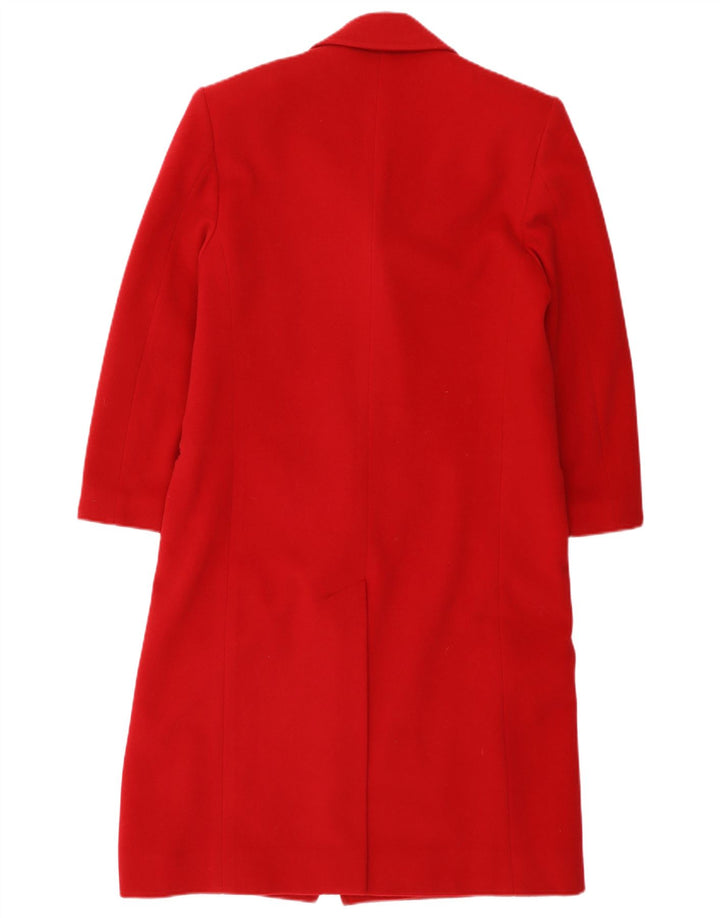 Casaco feminino Marzotto com peito duplo Reino Unido 12 lã vermelha média