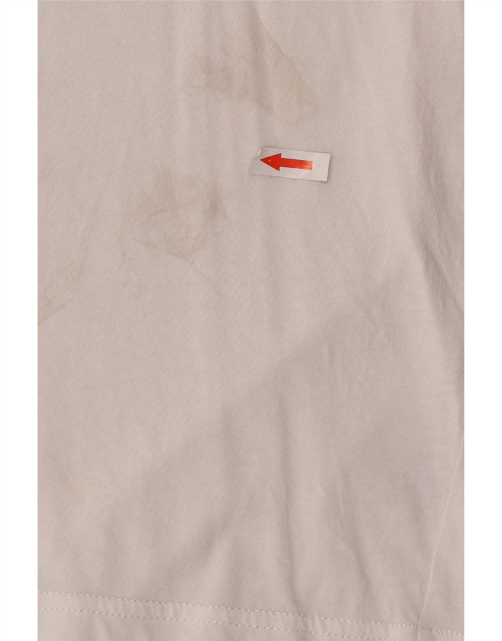 Tommy Hilfiger Camiseta masculina gráfica Top médio algodão branco
